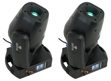 2 Rockville ROCK SPOT 260W DJ Moving Head Spot Lights w Wireless DMX Prism Gobos
