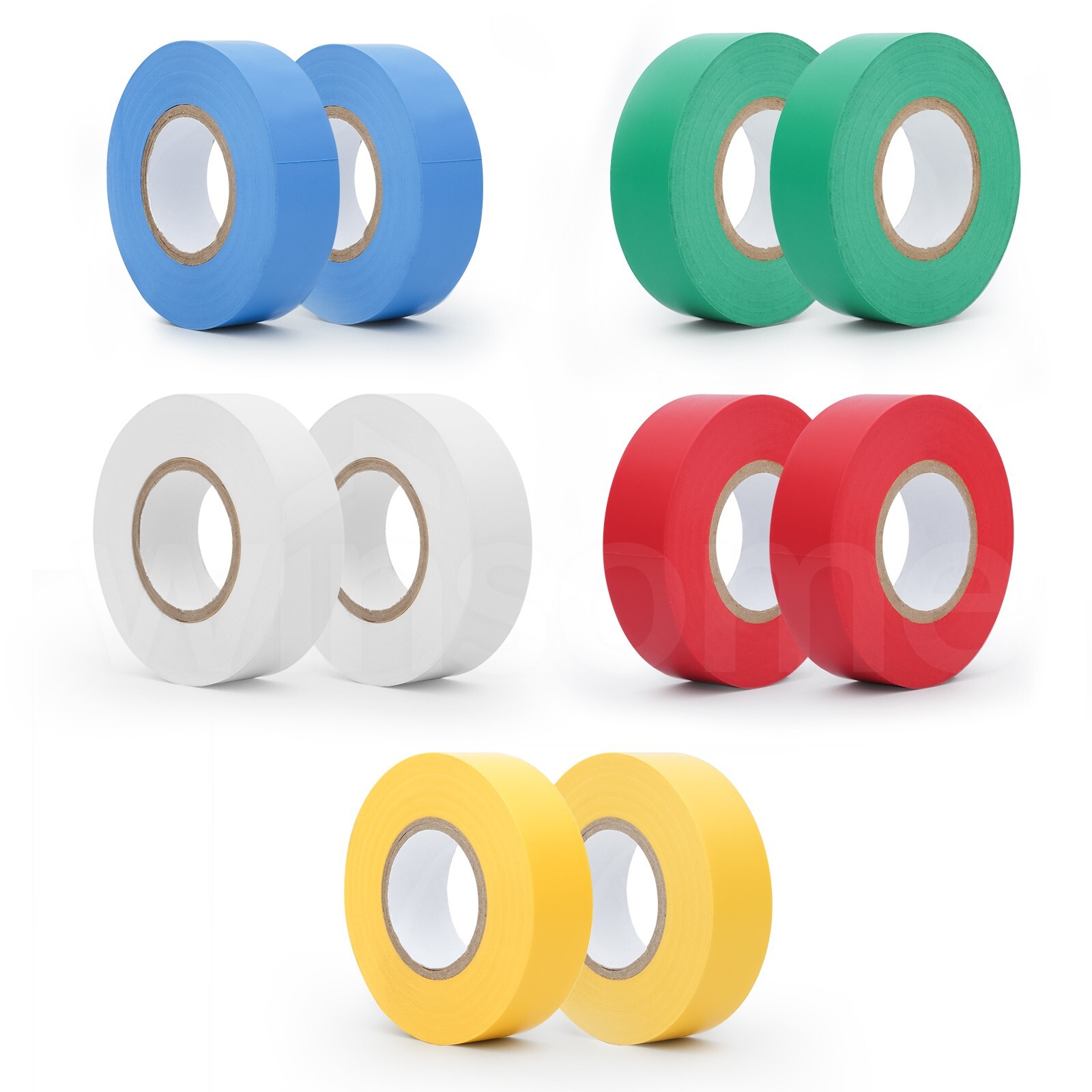 Pack of 10 PVC Electrical Tape Long Insulating Flame Retardant Multicolor Rolls