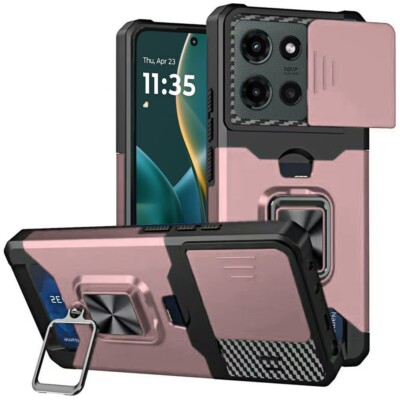 For Moto G Stylus 2026/2025 Case Magnetic Stand Card Slot Camera Privacy Cover