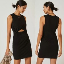 Anthropologie t la Black Cutout Mini Dress Modern Chic Sleeveless Party size XL