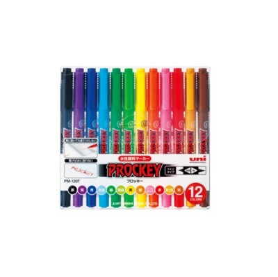 Uni PROCKEY Extra Fine + Fine Water Based Marker PM-120T Choose From 15 Colors
