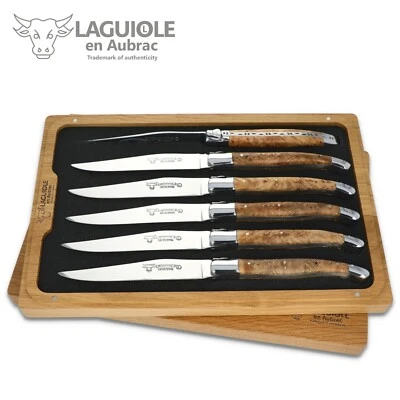 Laguiole en Aubrac - 6er Set Steakmesser Frankreich - Linde - Edle Tafelmesser - Bild 1 von 4