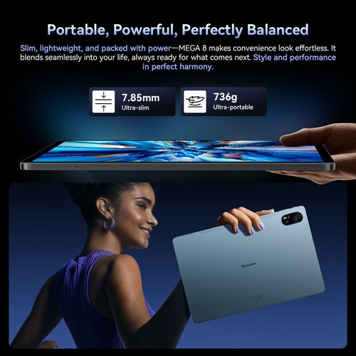 Blackview MEGA 8 Android 15 Tablet 13 Inch 36GB+256GB/512GB 11000mAh Gemini AI - Picture 8 of 14