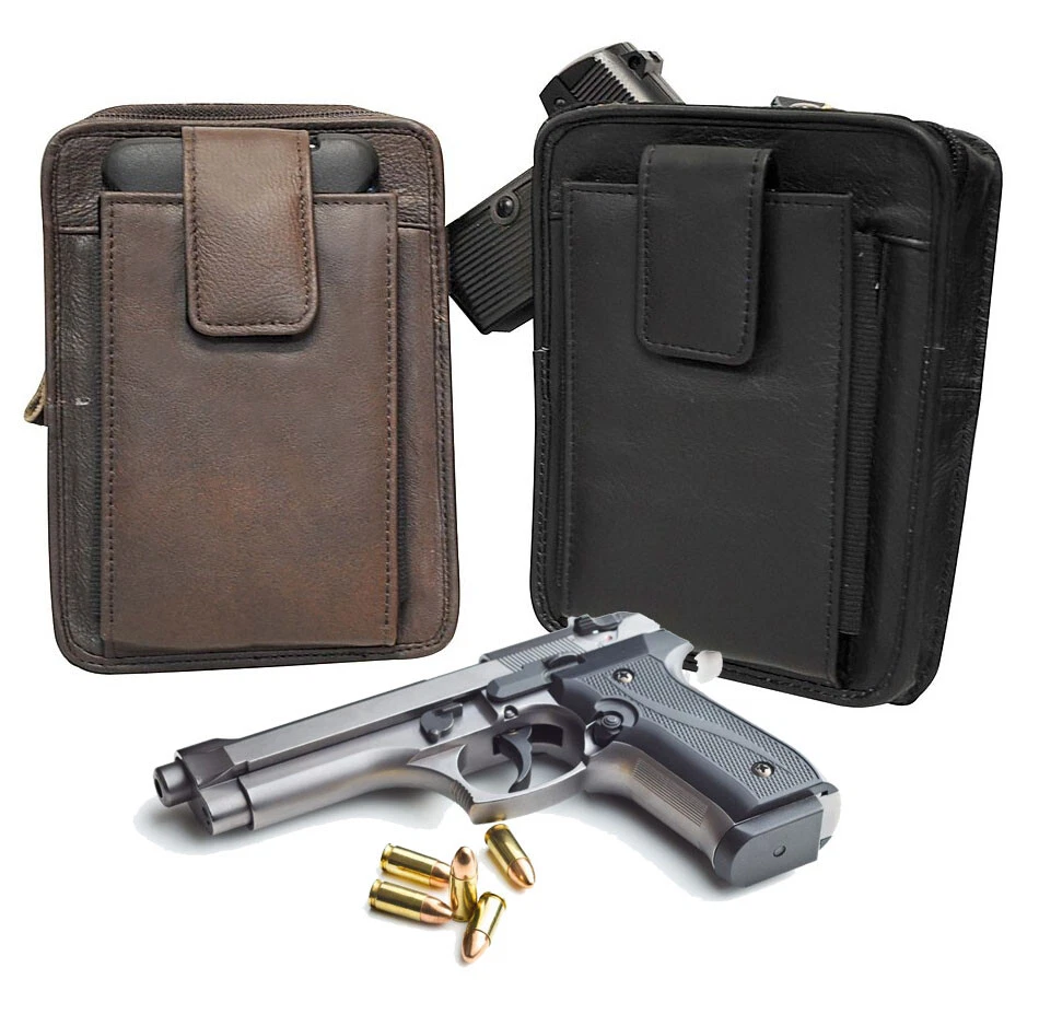 Leather pistol pouch sales