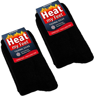 #ad BRUBAKER quot;Heat my Feetquot; Thermal Socks 2 Pairs $14.99