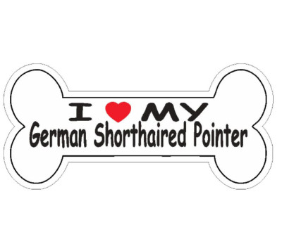 12'' love my german shorthaired pointer dog bone bumper sticker decal usa made