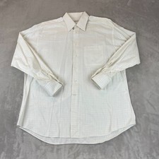 Ermenegildo Zegna Dress Shirt 43 17 White Check Long Sleeve Spain Made Designer