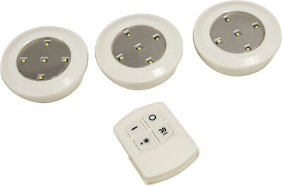 Eagle 3er-Pack kabellose helle LED-Push-Lichter für Zuhause mit Timer & Fernbedienung