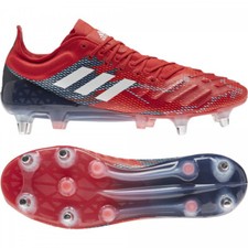 Scarpe da rugby Adidas Predator XP SG Terrain Bold (unisex) rosse FZ3834 nuove UK 8
