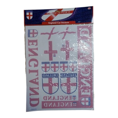 14 X England PVC Car & Van Window Self Adhesive Stickers Decals Kit St ...