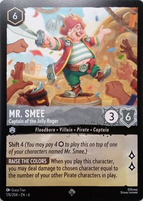 176/204 MR. SMEE CAPTAIN OF THE JOLLY ROGER SUPER RARE DISNEY LORCANA KARTE