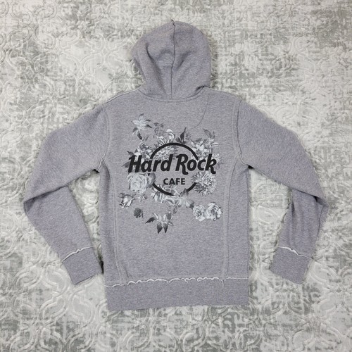 Hard Rock Cafe Hoodie Womens Size XS Gray Full Zip Fleece Sweatshirt Atlanta - Picture 6 of 8