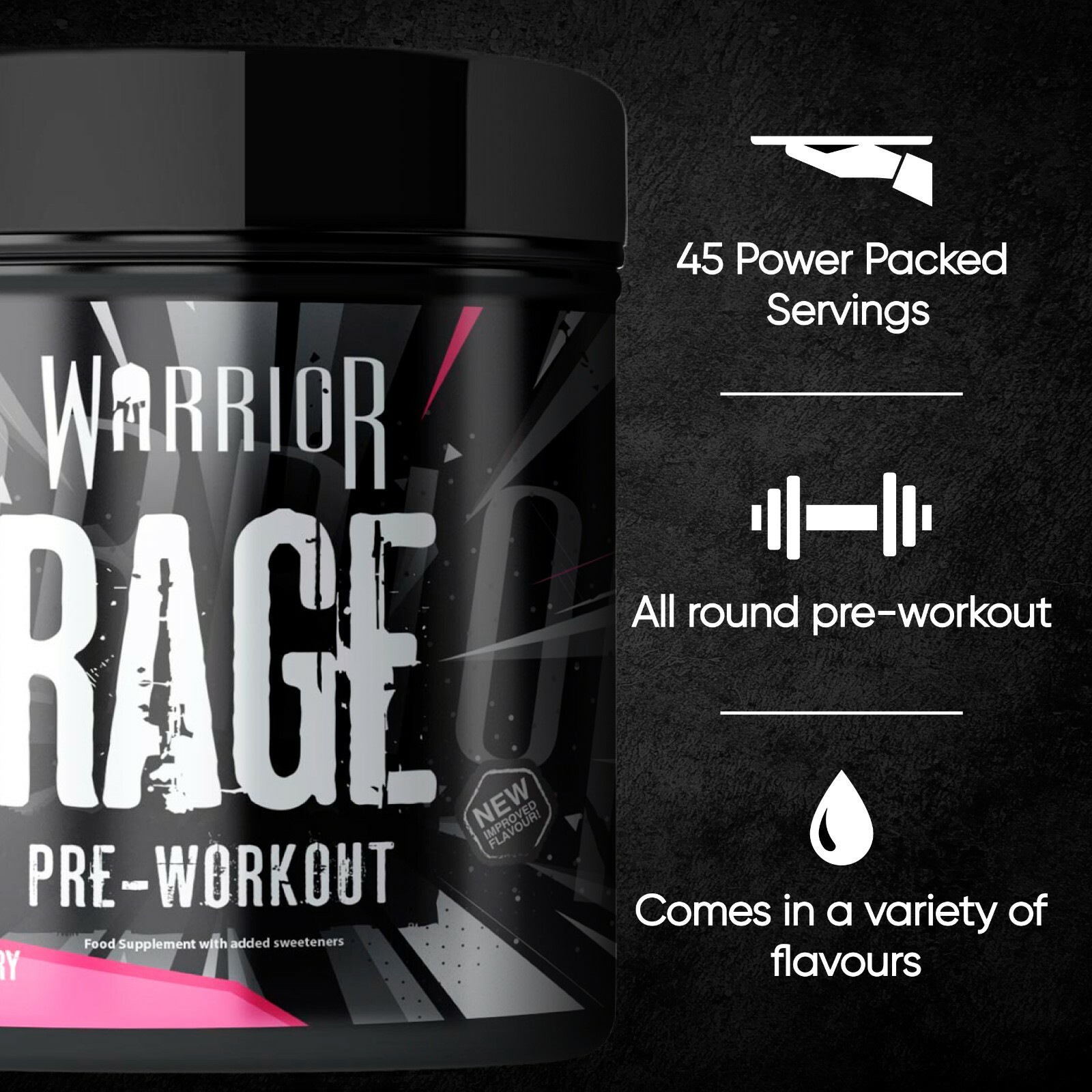 All New Warrior Rage Pre Workout Powder 45 Servings Strong Pump
