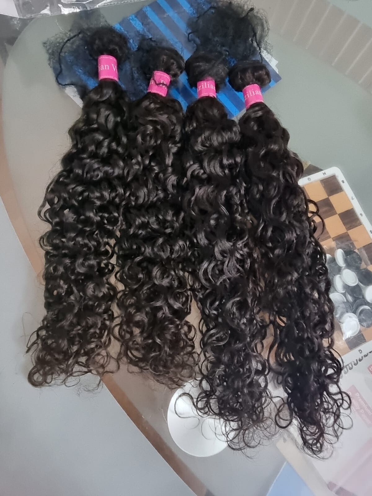 12A BRAZILIAN VIRGIN HUMAN HAIR WATER WAVE BUNDLES 22+22+24+24INCH 4BUNDLES 400g