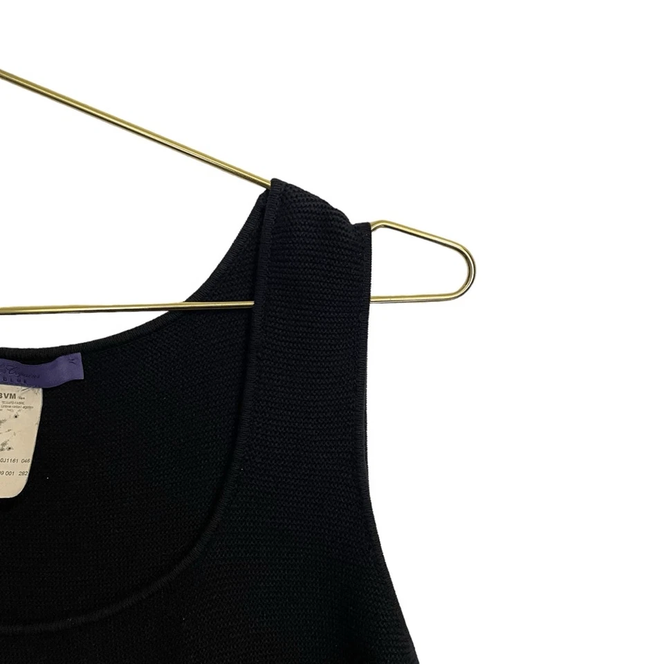 Vestido Suéter Les Copains Azul Marino Blanco Rayas Sin Mangas Algodón Tejido 46 EE. UU. 18 Foto 3 de 4