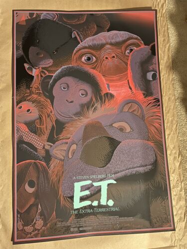 E.T. The Extra Terrestrial Laurent Durieux goulot d'étranglement Mondo affiche art imprimé LE - Photo 1 sur 4