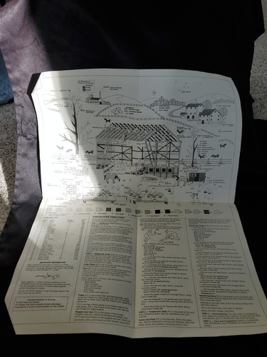 New Dimensions Crewel #1304 Amish Barn Raising Kit 1985 Charles Wysocki - Picture 3 of 5