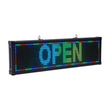 26"x8" LED Advertising Sign 7 Color Programmable Scrolling Message Display Board