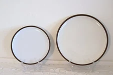 KASUGA KAS6 JAPAN FLINT STONE Brown White Salad Plate & Dinner Plate Set of 1 ea