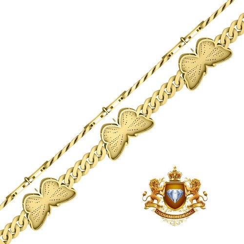 VVS1 Moissanite Lucky Winged Butterfly Good Luck Custom Cuban link Bracelet 8.5" - 第 7/12 張圖片