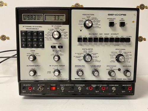 Analizador de video universal Sencore modelo VA62 manual de operación simplificado - Imagen 5 de 17