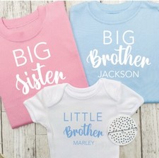 personalised big brother sister little brother sister tshirt tops matching