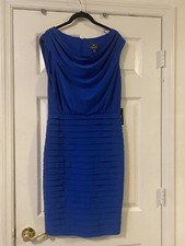 NWT $128.00 Adrianna Papell  color PAC Bloomingdale’s Pleated Dress Size US 8