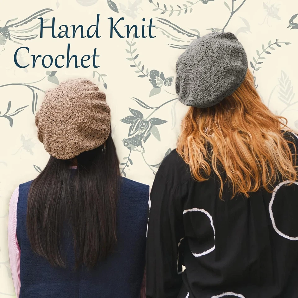 Donna Cappello Berretto Estivo Basco - Capello Uncinetto Francese Copricapo Croc - Immagine 4 di 4