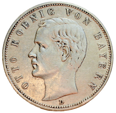 Germany, 5 Mark 1903 - OTTO KOENIG VON BAYERN, Kingdom of Bavaria, German States