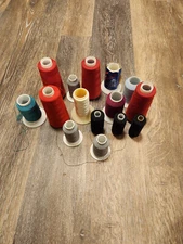 Assorted sewing thread on spools lot many colors