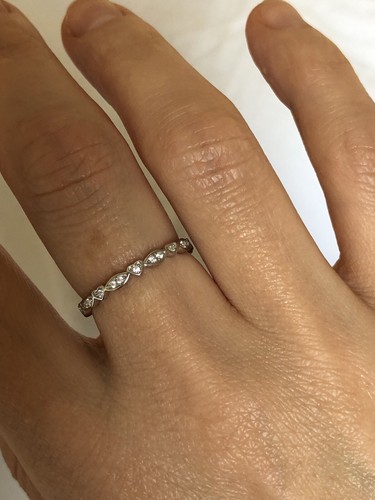 Anello Originale Argento Sterling Eternity Cuore & Ovale Chiaro Zirconia tutte le Taglie - Foto 2 di 12
