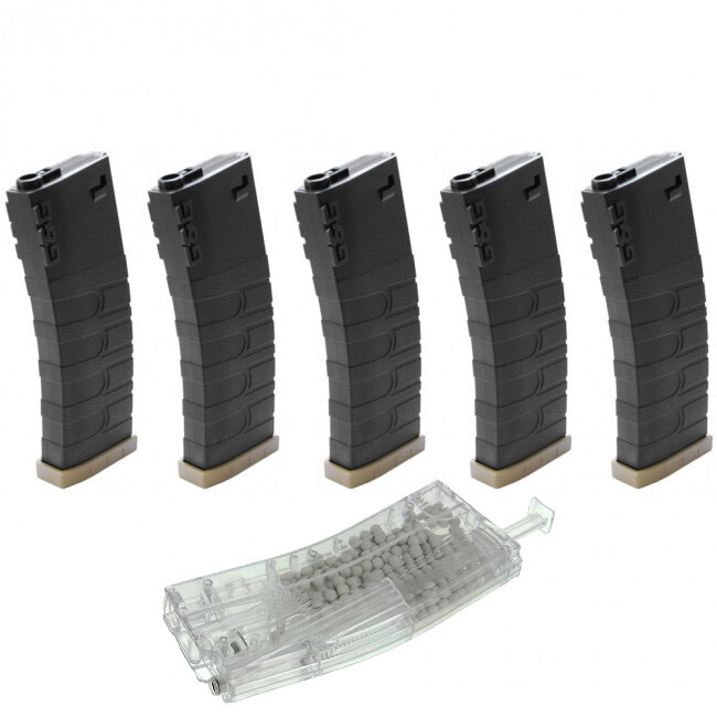 G&G CM16 / GR16 Polymer 120 BB Airsoft AEG Mid-Cap Magazine 5 PACK