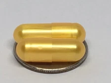 Yellow Gold Pearlescent Metallic Size 0 Empty Gelatin Capsules aka Gelcaps