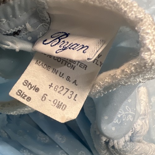 Bryan Baby Girls Dress light Blue Floral Size 6-9 mo. Lace Ruffle Frilly Vintage - Picture 16 of 16