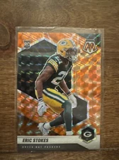 2021 Mosaic Eric Stokes Orange Reactive Prizm Refractor Rookie SP RC 347 Packers