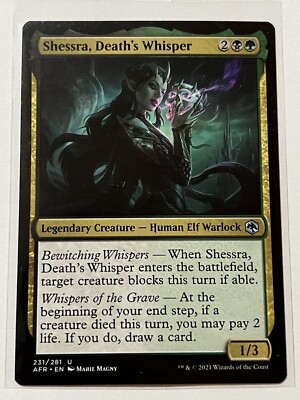Shessra Deaths Whisper 231 MTG D&D Forgotten Realms 2021 Mint - 9.0 + Non  Foil
