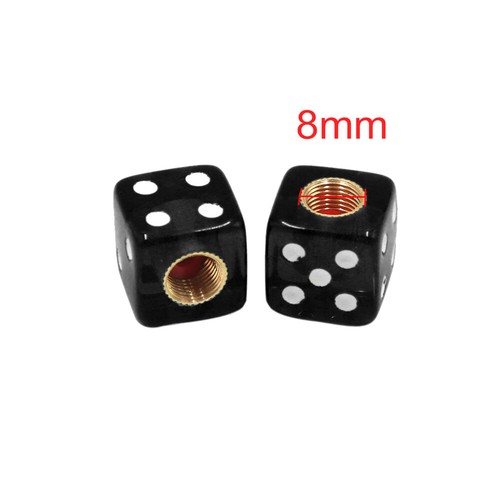 4x Black Dice Tire Wheel Stem Air Valve Caps Covers Universal Car Accessories - Picture 7 of 11