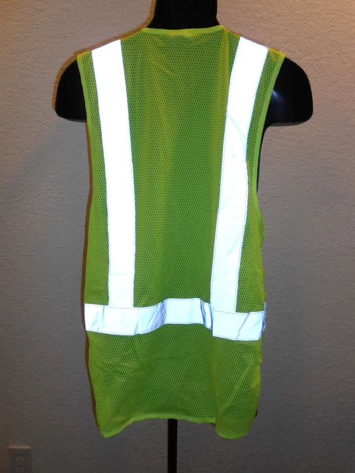 NEW Reflective Safety Vest Adult Size 32"-44" Yellow - Image 3 of 4