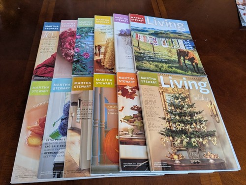 Martha Stewart Living Magazines 2001 - Lot of 12 - with 10th Anniversary Issue