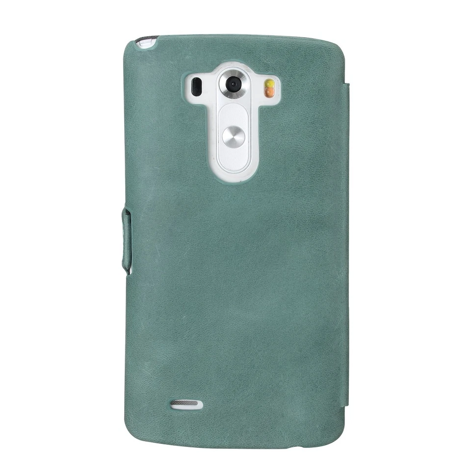 Funda de teléfono de cuero premium Melkco Melkco para LG Optimus G3 - de colección azul lago Foto 3 de 3