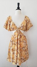 Urban Outfitters Dress New Size Small Floral Retro Cut Out 70s Coquette Peasant