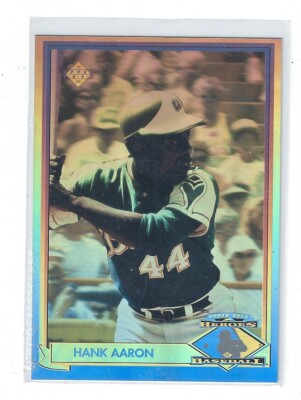 hank aaron holographic card HANK AARON; 1991 Upper Deck Heroes Hologram Baseball Card; #HH1; Mint
