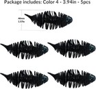 3.93inch 5pcs Soft Plastic Fishing Lures Bass Lures Swim Baits Lures Black Lures