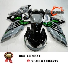 Gray Black Bodywork Fairing Kit For Kawasaki Ninja ZX14R ZX-14R ZX1400 2012-2021