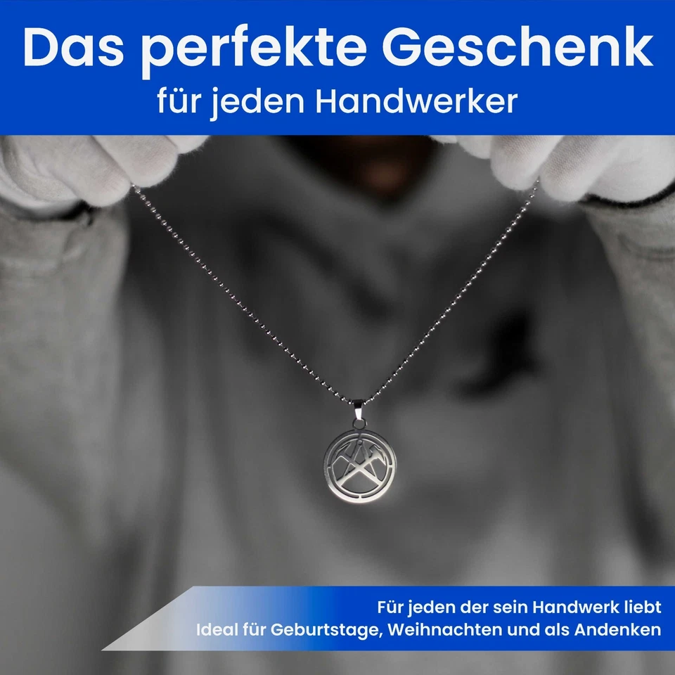 Geschenk für Handwerker - Edelstahl Halskette mit Zunftzeichen - 50+ Berufe - Bild 3 von 4