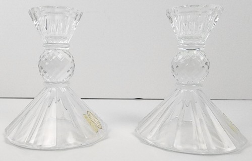 Ballerina 4” Candlesticks 24% Lead Crystal Excellent Taper Candle Holder - Picture 5 of 15