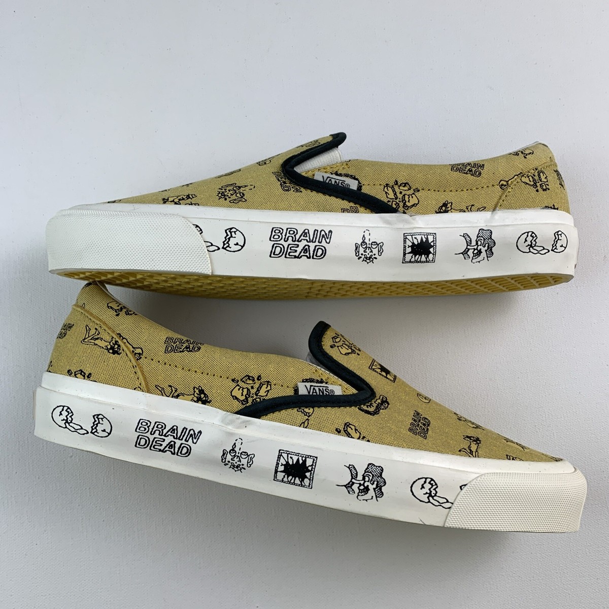 Vans Vault x Brain Dead Classic Slip-ons LX Aspen Gold Mens Size 9