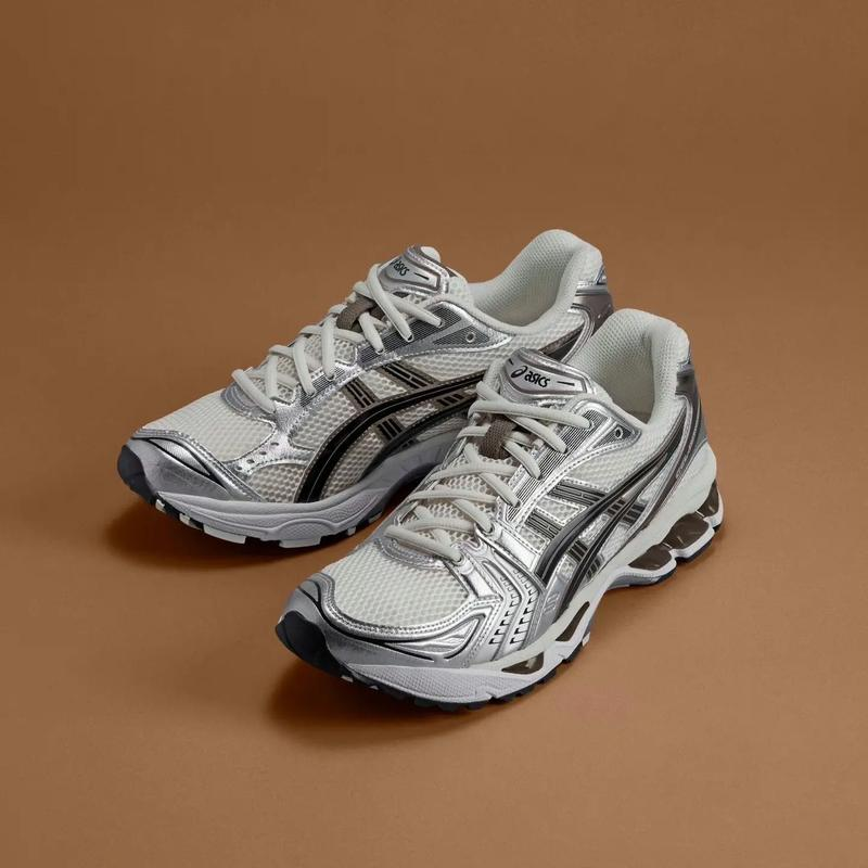 ASICS Gel Kayano 14 Silver Cream Men's Sports Shoes Free Shipping