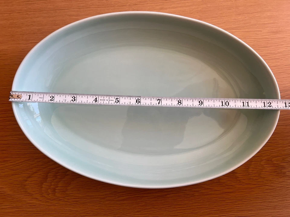 Plato para servir Kim Seybert Shakti Sea Glass turquesa ovalado, porcelana Portugal Foto 2 de 4