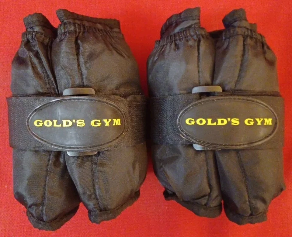 Par de pesas de tobillo de gimnasio Golds de 5 lb para correr entrenamiento muñeca entrenamiento negro Foto 2 de 4